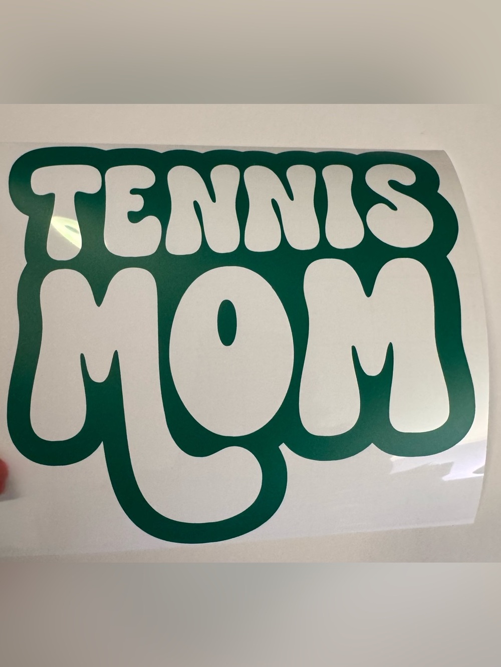 Green tennis mom vinyl decal